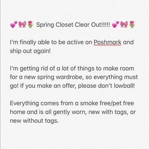 💕🌷🎀 Spring Closet Clear Out!!!!! 🎀🌷💕